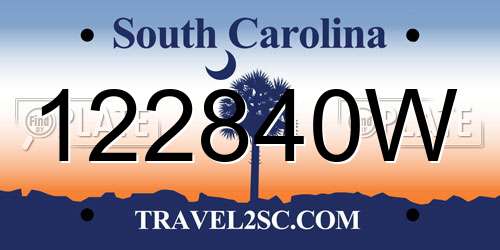 122840W South Carolina License Plate
