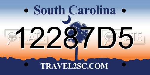12287D5 South Carolina License Plate