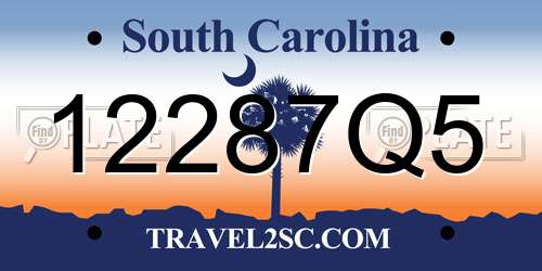 12287Q5 South Carolina License Plate