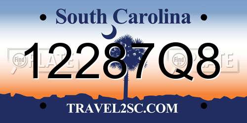 12287Q8 South Carolina License Plate