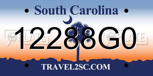 12288G0 South Carolina License Plate