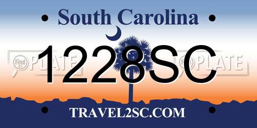 1228SC South Carolina License Plate