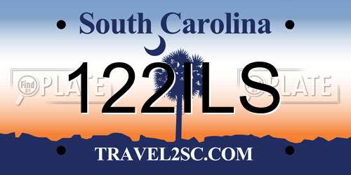122ILS South Carolina License Plate