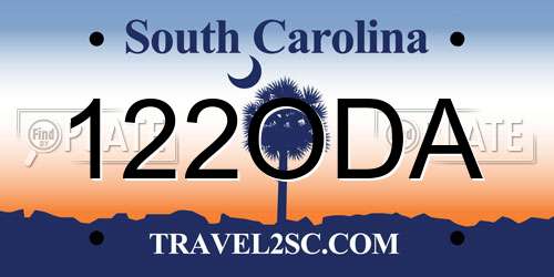 122ODA South Carolina License Plate