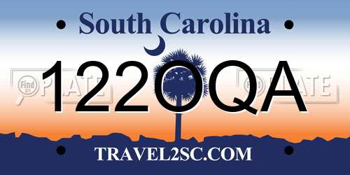 122OQA South Carolina License Plate