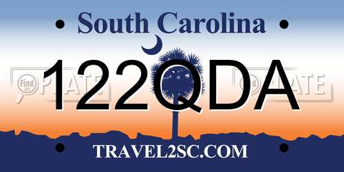 122QDA South Carolina License Plate