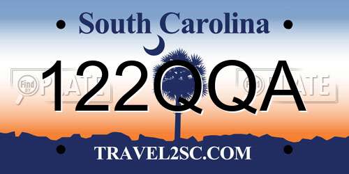 122QQA South Carolina License Plate