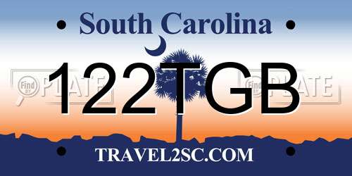 122TGB South Carolina License Plate