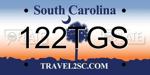 122TGS South Carolina License Plate