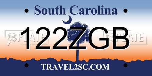 122ZGB South Carolina License Plate