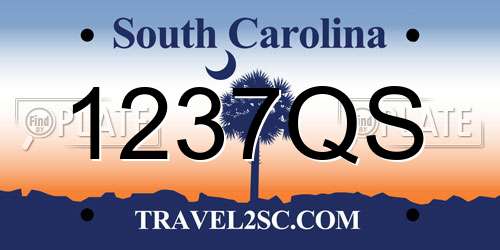 1237QS South Carolina License Plate