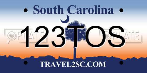 123TOS South Carolina License Plate
