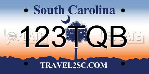 123TQB South Carolina License Plate