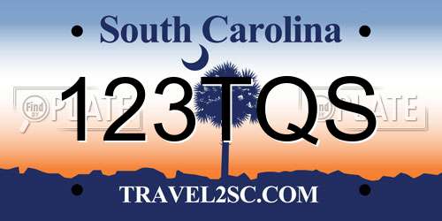 123TQS South Carolina License Plate