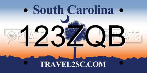 123ZQB South Carolina License Plate