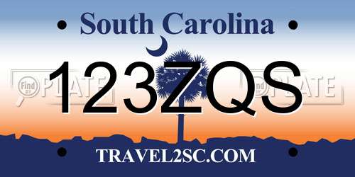 123ZQS South Carolina License Plate