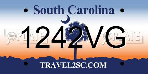 1242VG South Carolina License Plate