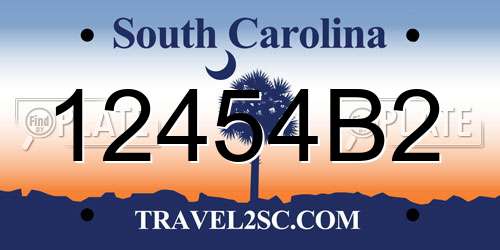 12454B2 South Carolina License Plate