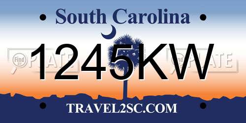1245KW South Carolina License Plate
