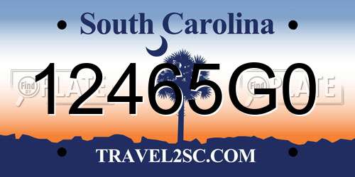 12465G0 South Carolina License Plate