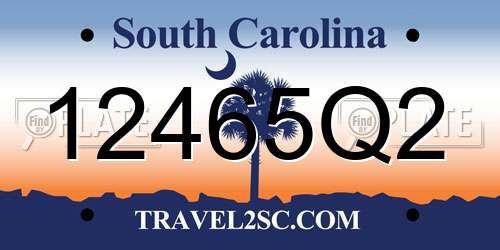 12465Q2 South Carolina License Plate