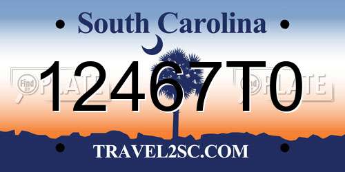 12467T0 South Carolina License Plate