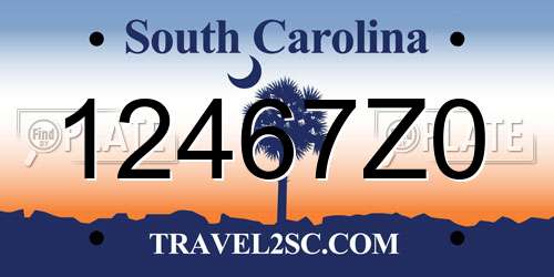12467Z0 South Carolina License Plate