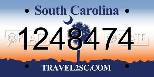 1248474 South Carolina License Plate