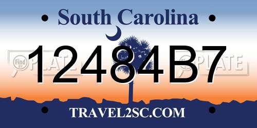 12484B7 South Carolina License Plate