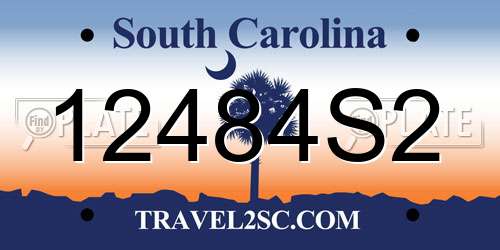 12484S2 South Carolina License Plate
