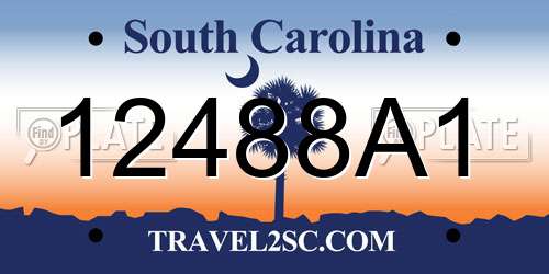 12488A1 South Carolina License Plate
