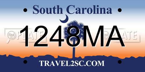 1248MA South Carolina License Plate