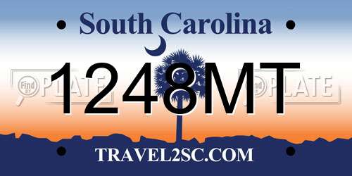 1248MT South Carolina License Plate