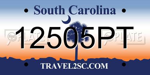 12505PT South Carolina License Plate