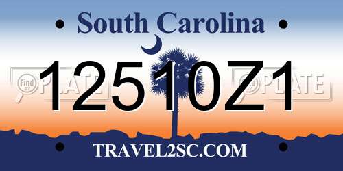 12510Z1 South Carolina License Plate