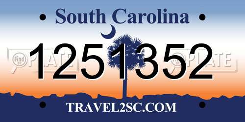 1251352 South Carolina License Plate