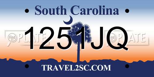 1251JQ South Carolina License Plate