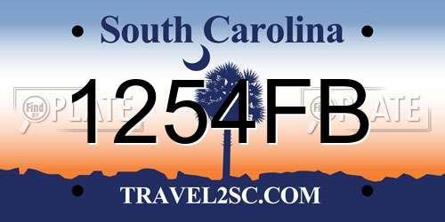 1254FB South Carolina License Plate