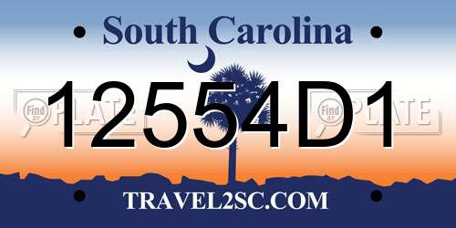 12554D1 South Carolina License Plate