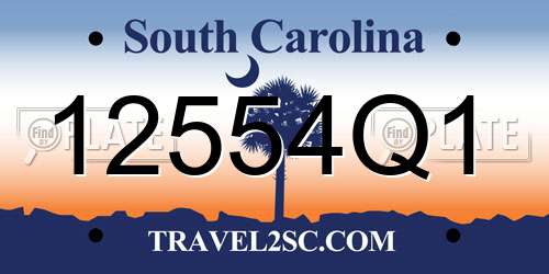 12554Q1 South Carolina License Plate