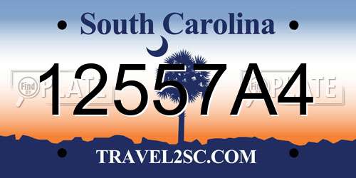 12557A4 South Carolina License Plate