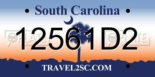 12561D2 South Carolina License Plate