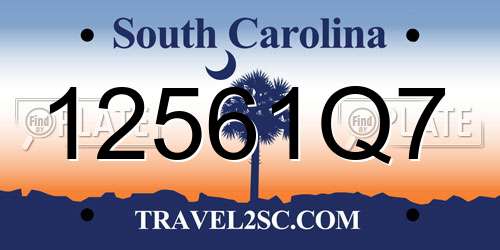 12561Q7 South Carolina License Plate