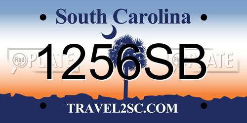 1256SB South Carolina License Plate