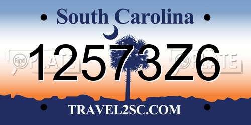 12573Z6 South Carolina License Plate