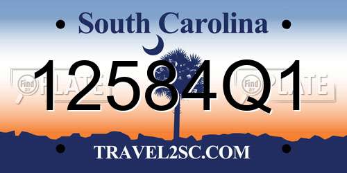12584Q1 South Carolina License Plate