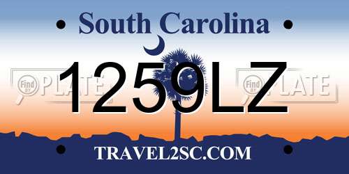1259LZ South Carolina License Plate