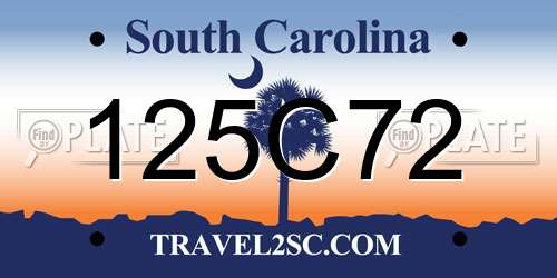 125C72 South Carolina License Plate