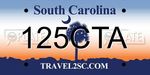 125CTA South Carolina License Plate