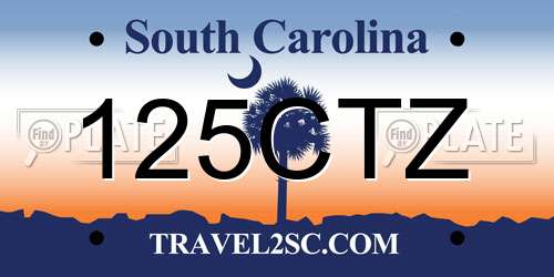 125CTZ South Carolina License Plate
